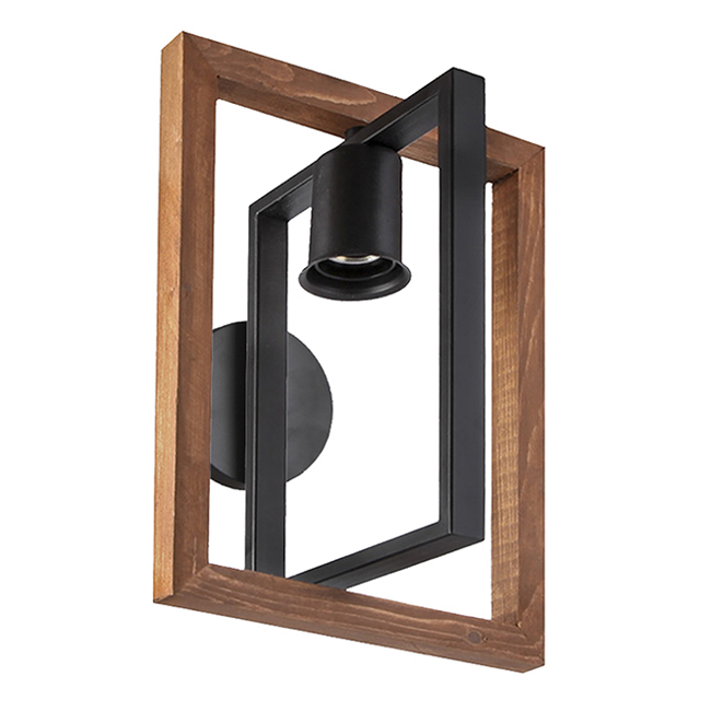 دیوار کوب دکوراتیو چوب فلز 1 شعله افتخار مدل BAM1071W